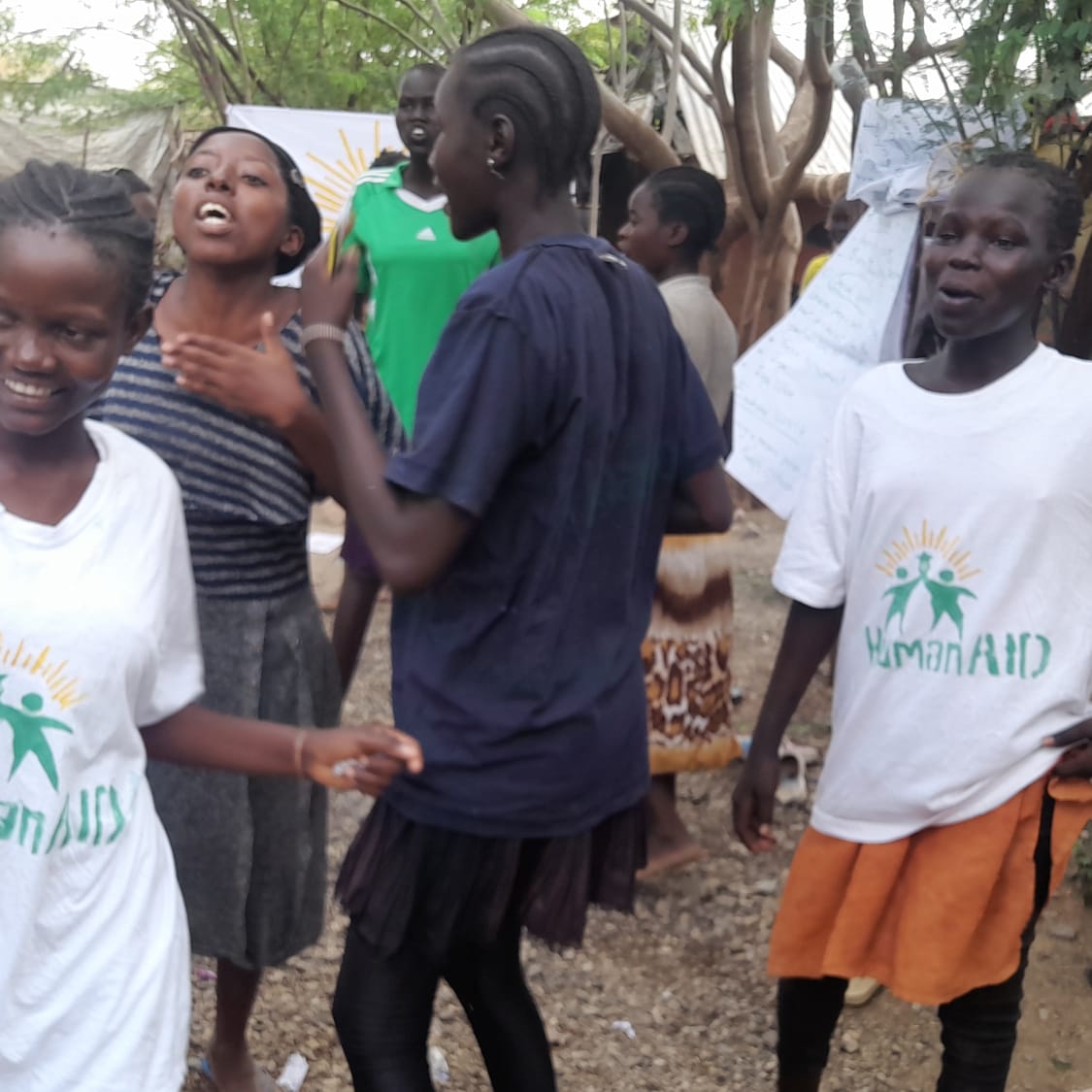 The image is Refugee-led organization Stress-free Zone for Children GBV, MHM, FGM Prevention Healing Through Art Hygiene & Sanitation